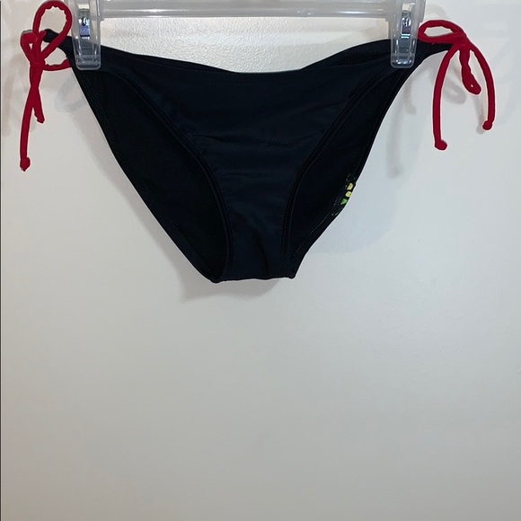 Split | Black + Red Anchor Hearts String Bikini Bottoms | Adjustable Water Wear - Picture 3 of 9